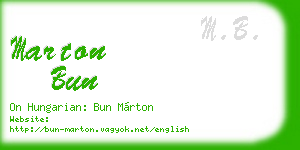 marton bun business card